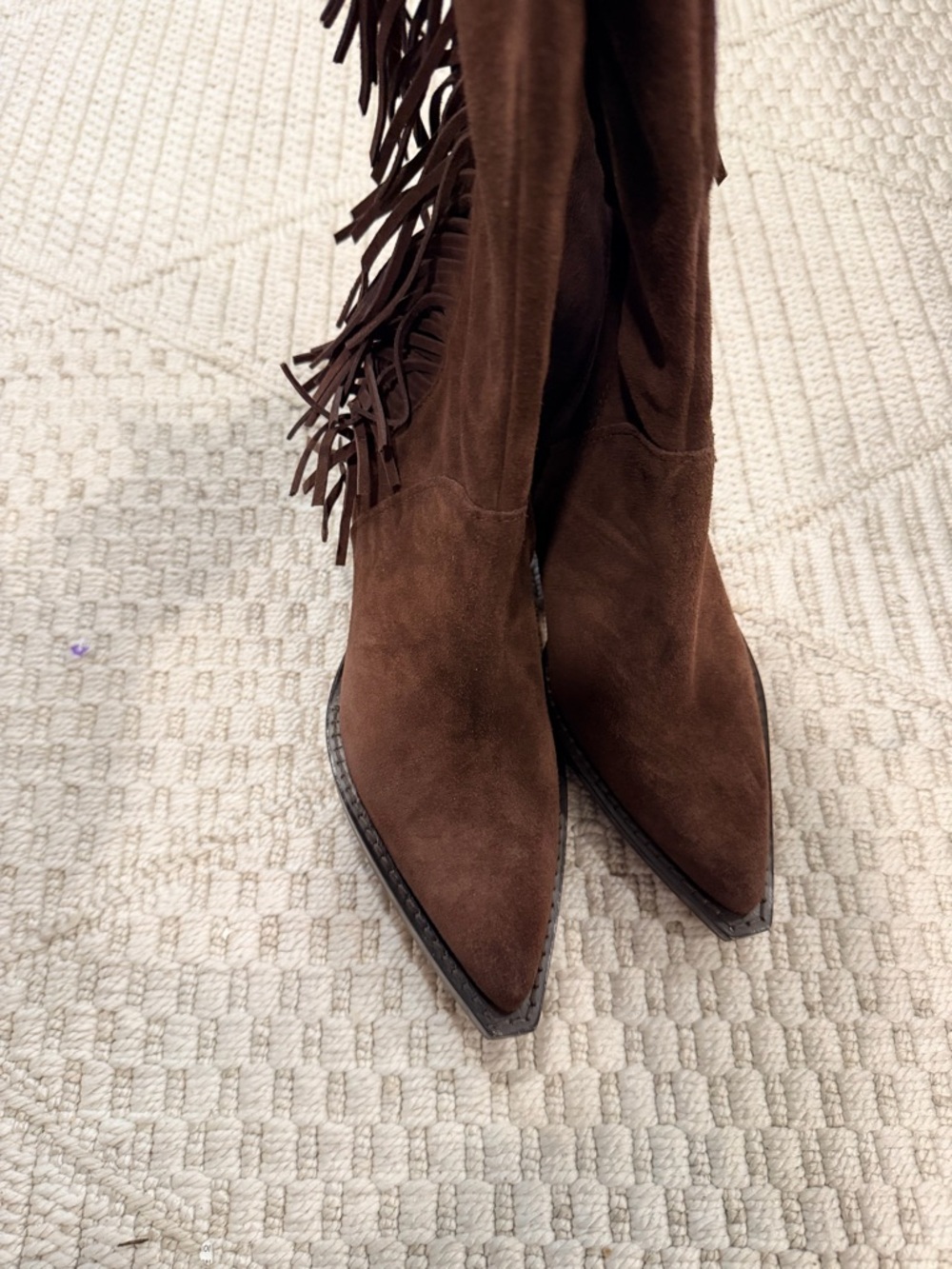 Dolce Vita Women's Brown Wide Calf Roley Fringe Western Boot - Picture 6 of 7